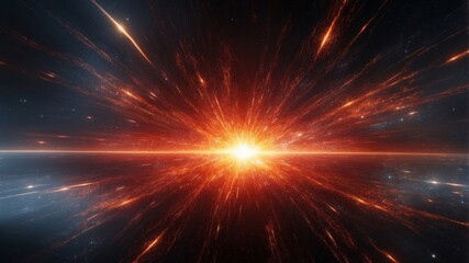 Fototapeta premium Radiant cosmic supernova with intense red and orange hues