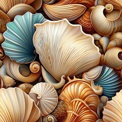 Chic and Subtle Pattern Featuring Seashells