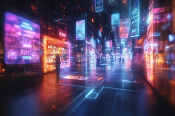 Naklejka premium The Rise of Virtual Stores, E commerce Growth