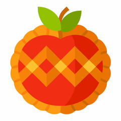 Creative vector design of apple pie on a white background 