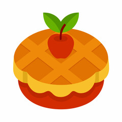 Creative vector design of apple pie on a white background 