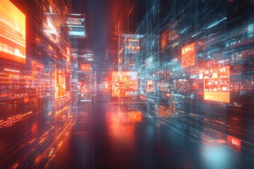 Naklejka premium The Rise of Virtual Stores, E commerce Growth