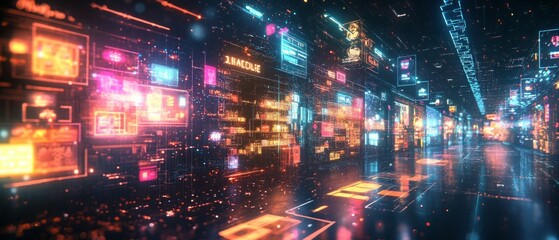 Fototapeta premium The Rise of Virtual Stores, E commerce Growth