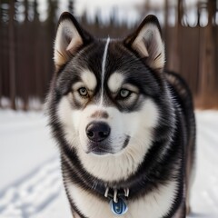 Obraz premium siberian husky dog portrait