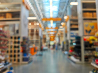 Abstract blur background of store for home improvement and DIY