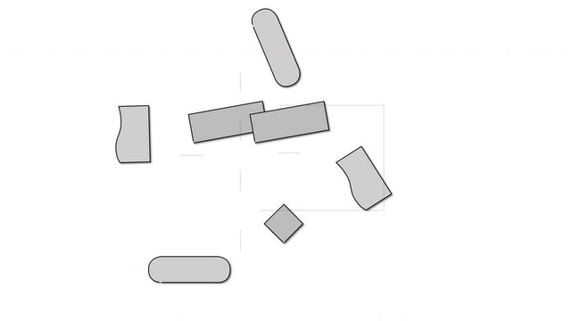 Block diagram, analysis scheme, logic, algorithm, flow chart self drawing animation. Animated structure