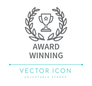Award Winning Badge Line Icon