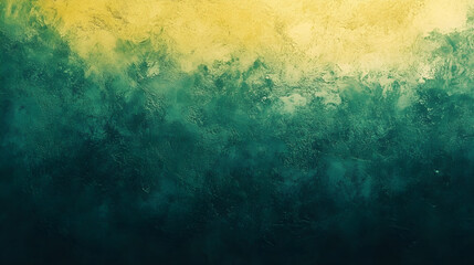 Abstract background with dark green and yellow gradient in grunge style.