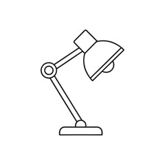 Table lamp light icon outline bright bulb design. logos, Vector illustration. isolated on white background.