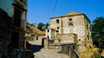 Borgo fantasma della Rabatana, quartiere abbandonato della cittadina di Tursi,Matera,Basilicata,Italy