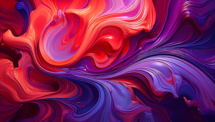 Fototapeta premium abstract red purple fluid art swirls showcasing vivid colors
