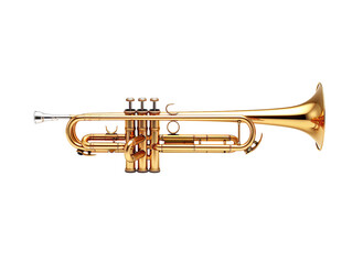 Obraz premium golden trumpet isolated on transparent background