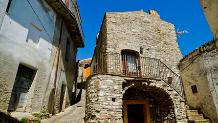 Borgo fantasma della Rabatana, quartiere abbandonato della cittadina di Tursi,Matera,Basilicata,Italy