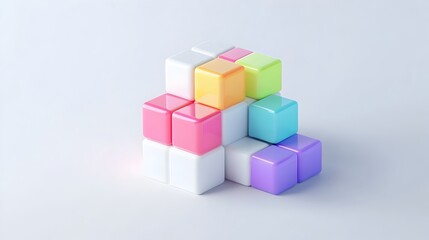 Obraz premium Colorful Geometric Cube Pattern for Creative Education and Concept