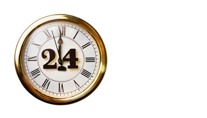 antique clock isolated on white background 