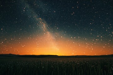 Fototapeta premium Fireworks At Sunset With Starry Sky - Independence / Memorial Day Celebration Concept with generative ai