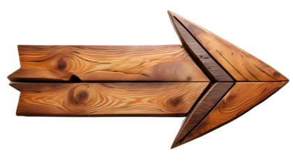 Wooden arrow isolated on white background 