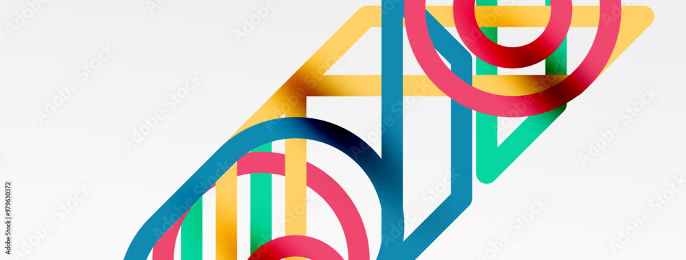 Aufkleber Abstract background - colorful circle lines technology or business digital template