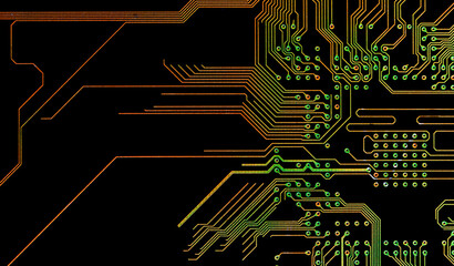 Background with a printed circuit board. The concept of modern technologies.