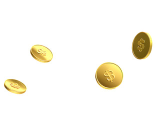 3D_abstract_illustration_of_floating_golden_coins,_in_a_simple_cartoon_style.