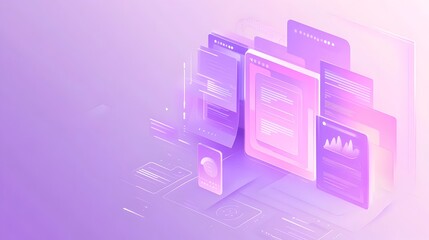 Futuristic Digital Interface with Abstract Visualization Elements