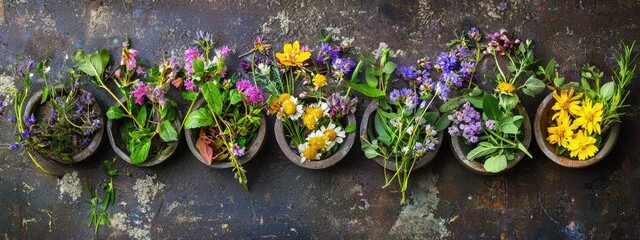 Obraz premium essential oil of medicinal herbs. Selective focus