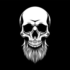 Vintage trendy bald hipster skull template