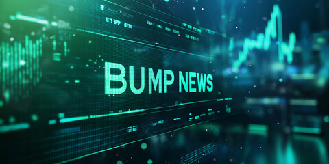 Obraz premium Bump news showing on digital display with financial charts growing