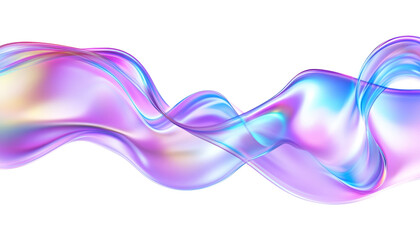 blue pink purple wave fluid holographic Iridescent 3d render icon isolated on transparent background cutout