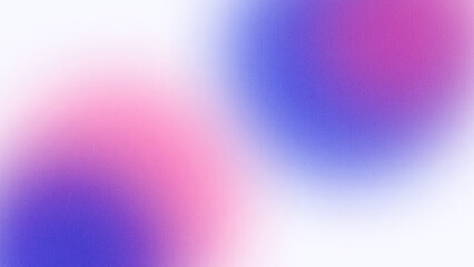 Blurred blue and pink gradient abstract background. Blurred circle. Noise grain grainy mesh texture