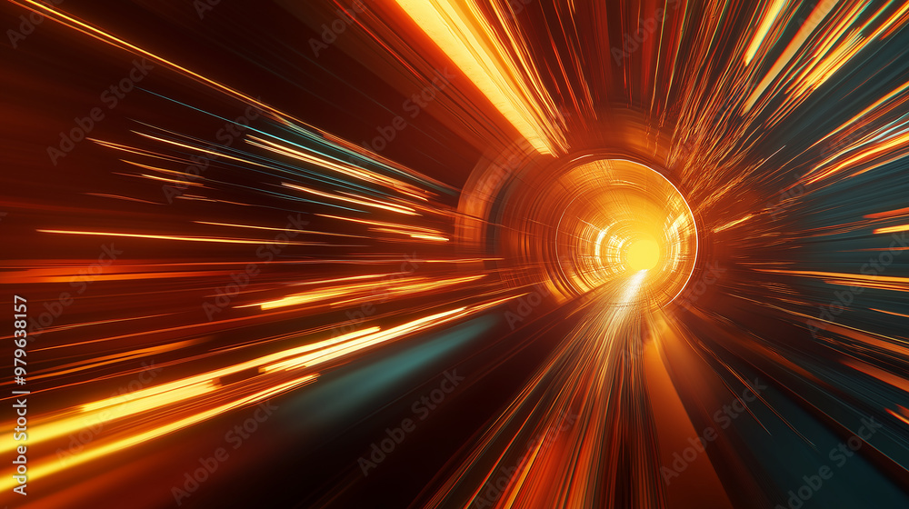 Aufkleber abstract light speeding through digital tunnel technology background