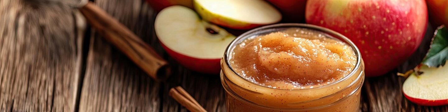 applesauce and apples. Selective focus