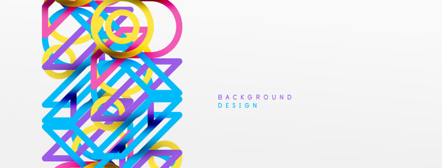 Abstract background - colorful geometric shapes composition made of lines. Technology or business digital template