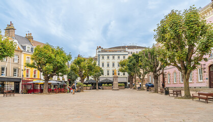 Royal Square in St Helier on the island of Jersey one of the Channel Islands
