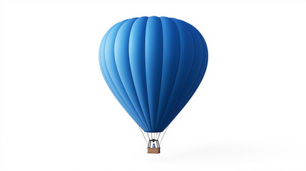 Obraz premium Big blue hot air balloon floating on white background