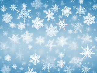 Winter Wonderland Snowflake Pattern:  A delicate and ethereal pattern of snowflakes falling gracefully on a cool blue background.  The image evokes a sense of peace and tranquility, perfect for winter