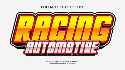 Racing automotive editable text effect sport template