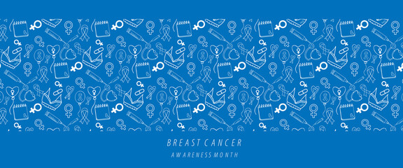Breast cancer  vector illustration background seamless pattern