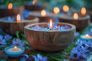 A table with a variety of candles in different sizes and shapes