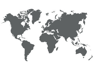 World map vector silhouette design. World Map isolated on White background for travel, political.