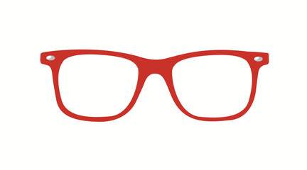 Red glasses frame. Vector isolated illustration of red glasses frame