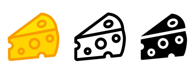 Cheese icon. Cheddar color sign. Emmental symbol. Yellow cheese illustration.