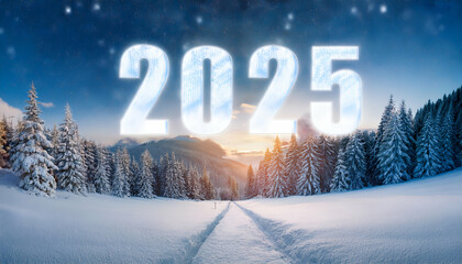 Celebrate 2025 New Year with Christmas Snow and Festive Atmosphere