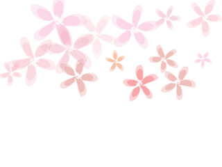 Falling cherry blooming flower parts vector. Wedding celebration decor.