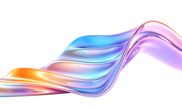 Colorful swirl, flowing liquid, dynamic isolate on transparent background, cutout, png