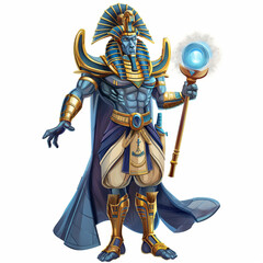 The Osiris Egyptian God slot game character, Illustration
