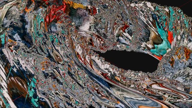  futuristic storm for background. Abstract Chaos of Textures and Colors. Color Storm in Digital Art. Distortion and Contrasts: Contemporary Art. Flow of Colors: Dynamic Abstraction.
