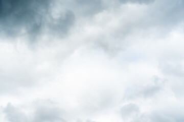 Dark dramatic storm cumulus clouds in autumn. An impending storm, hurricane or thunderstorm. Bad weather.