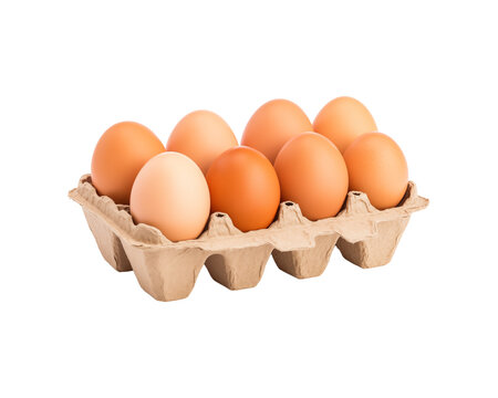 Brown eggs in a cardboard container are ideal for food packaging, farm fresh produce advertising, egg carton design, and cooking recipes content. Generative AI