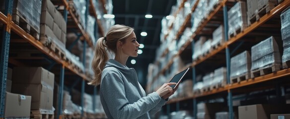 The Woman in Warehouse Working